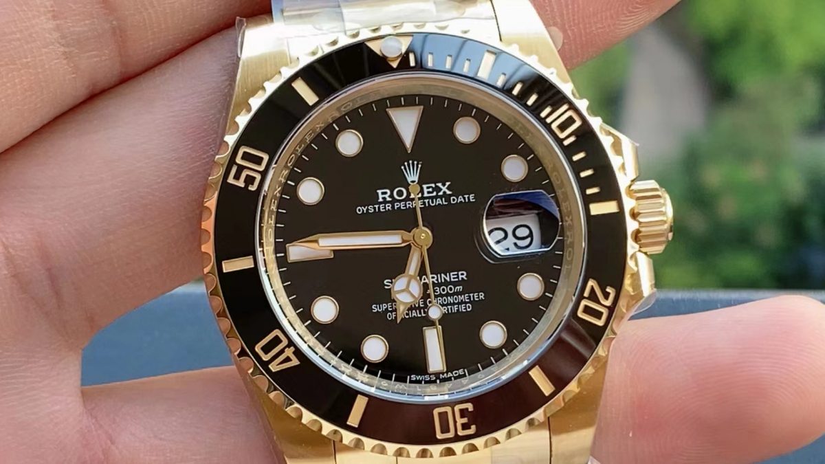 Full Gold 40mm Rolex Submariner from CF Clean Factory - RepsGuide.com