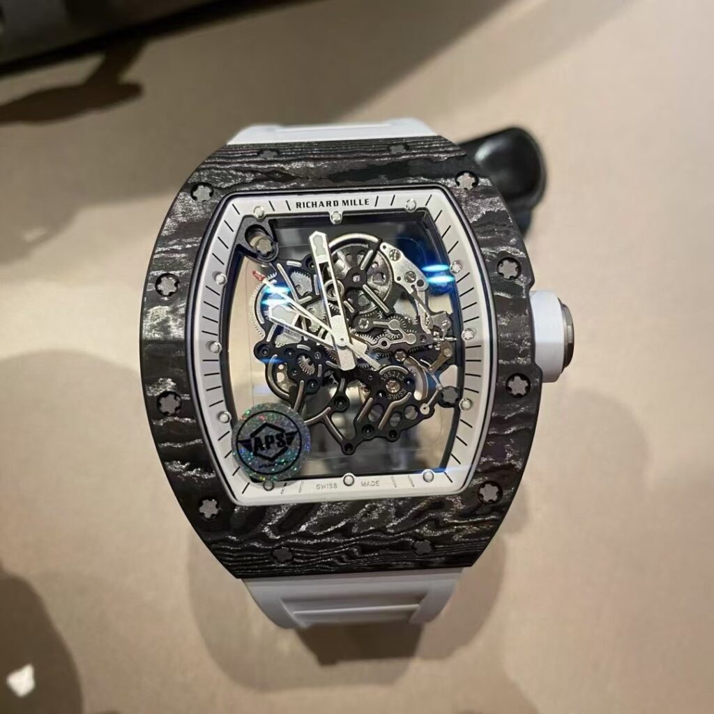 Replica Richard Mille RM055 Black White Carbon